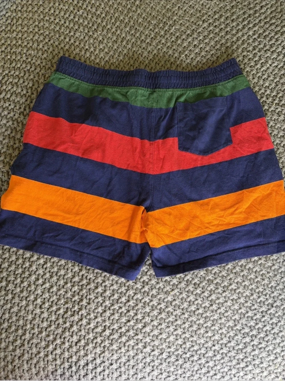 Polo Ralph Lauren Multicolor Striped Drawstring Shorts Men Size L 100% Cotton